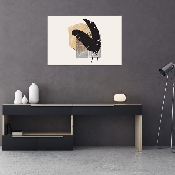 Slika - Apstrakcija s tropskim lišćem N⁰4 (90x60 cm)