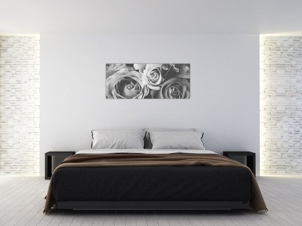 Slika - Ruža, crno-bijela (120x50 cm)