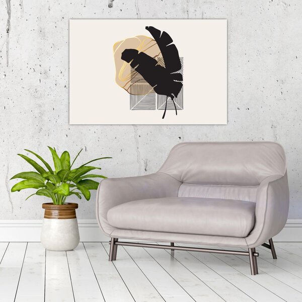 Slika - Apstrakcija s tropskim lišćem N⁰4 (90x60 cm)
