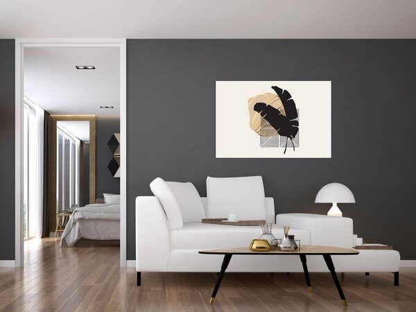 Slika - Apstrakcija s tropskim lišćem N⁰4 (90x60 cm)