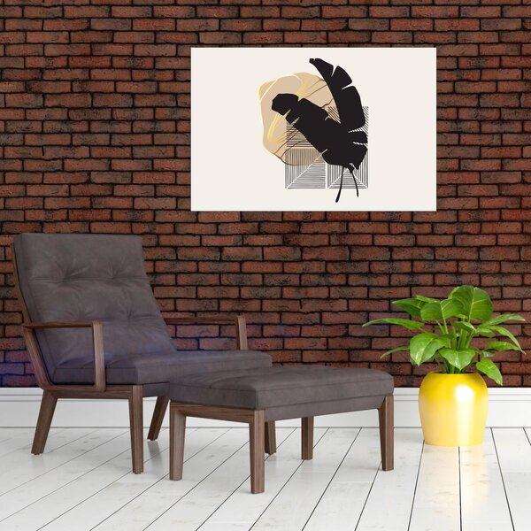 Slika - Apstrakcija s tropskim lišćem N⁰4 (90x60 cm)
