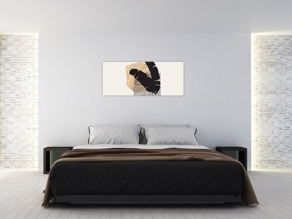 Slika - Apstrakcija s tropskim lišćem N⁰4 (120x50 cm)