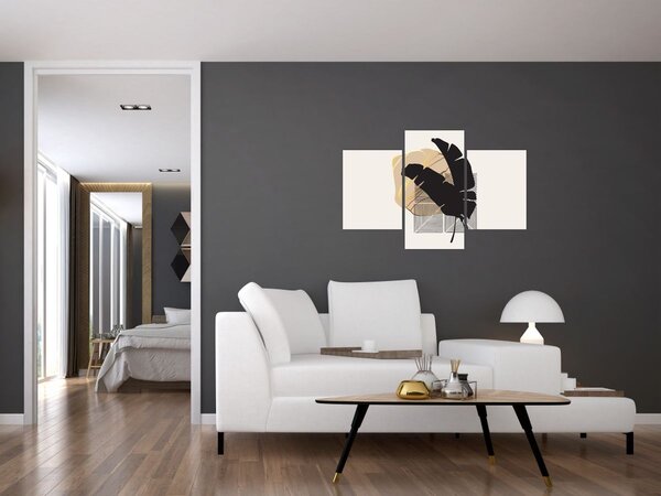 Slika - Apstrakcija s tropskim lišćem N⁰4 (90x60 cm)