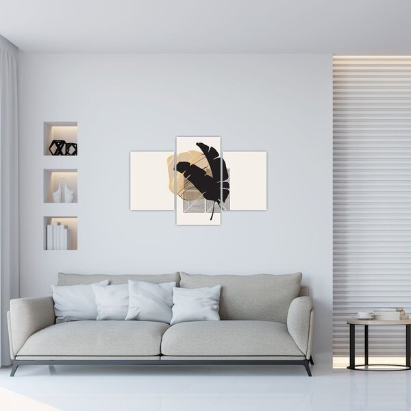 Slika - Apstrakcija s tropskim lišćem N⁰4 (90x60 cm)