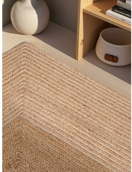Obostrani/ručno rađen juten tepih u prirodnoj boji/u svijetloj prirodnoj boji 160x230 cm Juno – Hanse Home