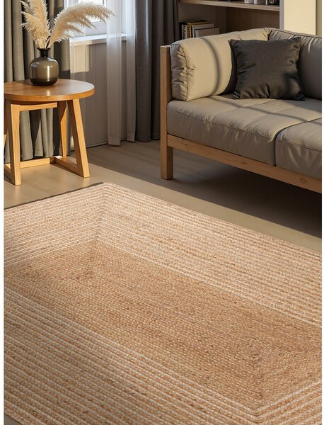 Obostrani/ručno rađen juten tepih u prirodnoj boji/u svijetloj prirodnoj boji 160x230 cm Juno – Hanse Home