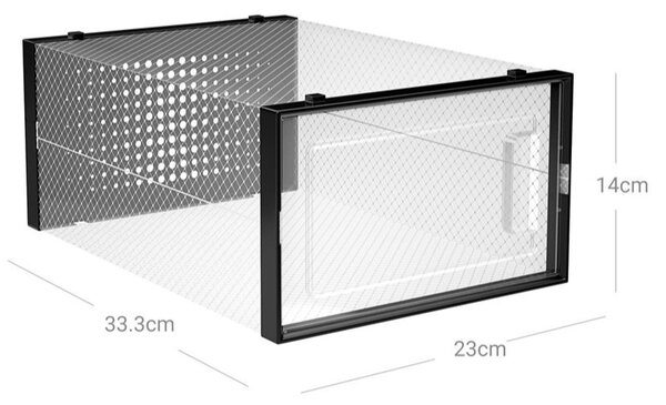 Organizator za cipele MARI, 18 kutija, prozirni/crni SongmicsHome