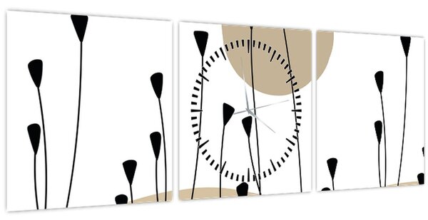 Slika - Grafička livada N⁰2 (sa satom) (90x30 cm)