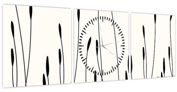 Slika - Grafička livada N⁰3 (sa satom) (90x30 cm)