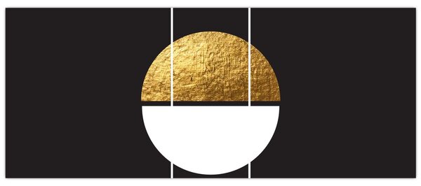Slika - Apstrakcija zlatna i crna N⁰1 (120x50 cm)