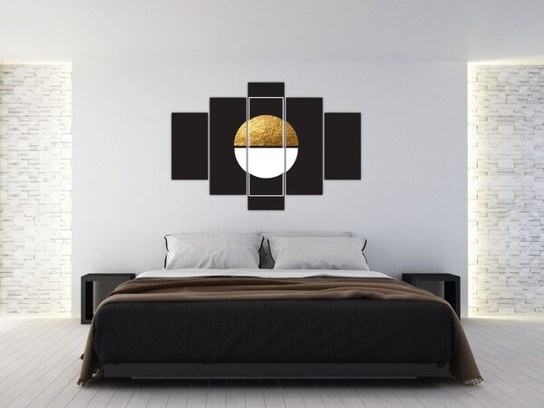 Slika - Apstrakcija zlatna i crna N⁰1 (150x105 cm)