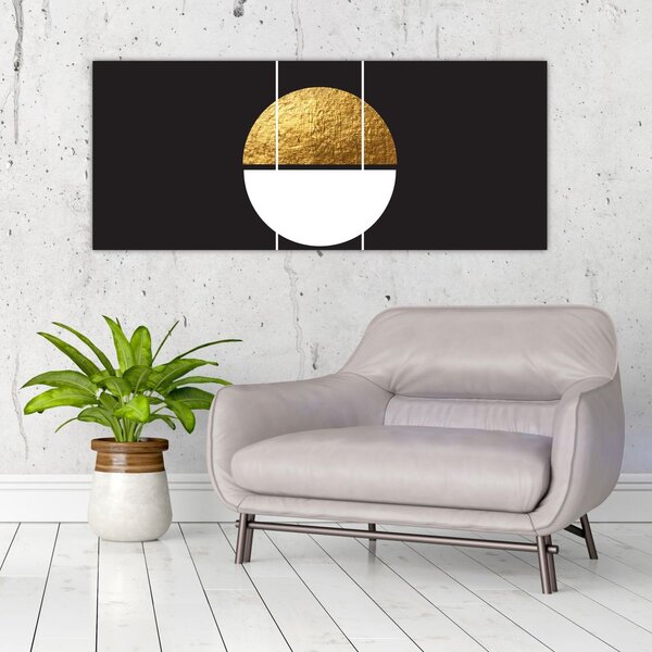 Slika - Apstrakcija zlatna i crna N⁰1 (120x50 cm)