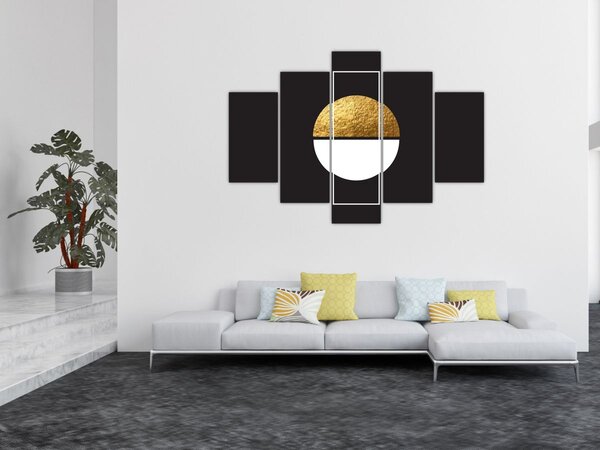 Slika - Apstrakcija zlatna i crna N⁰1 (150x105 cm)