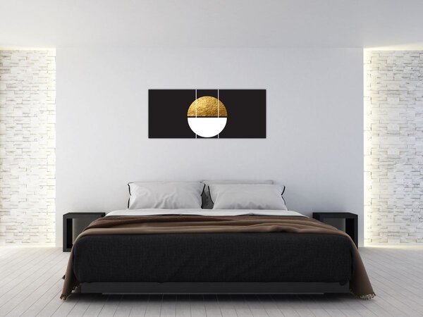 Slika - Apstrakcija zlatna i crna N⁰1 (120x50 cm)