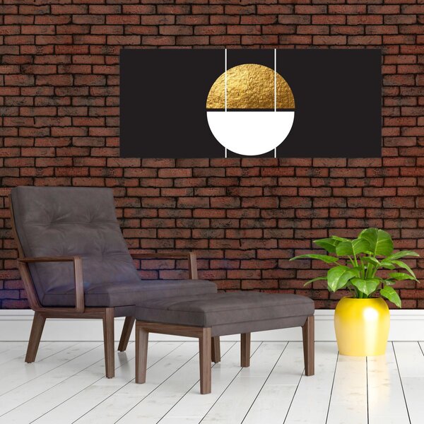 Slika - Apstrakcija zlatna i crna N⁰1 (120x50 cm)