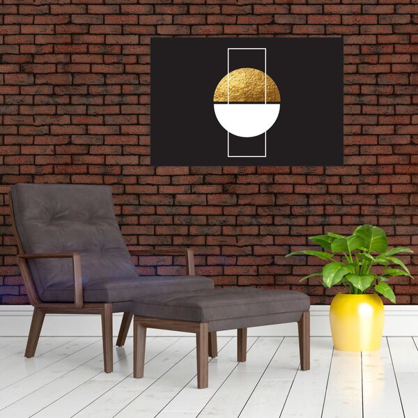 Slika - Apstrakcija zlatna i crna N⁰1 (90x60 cm)