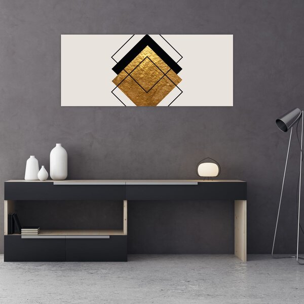 Slika - Apstrakcija zlatno-bijela N⁰1 (120x50 cm)