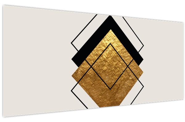Slika - Apstrakcija zlatno-bijela N⁰1 (120x50 cm)