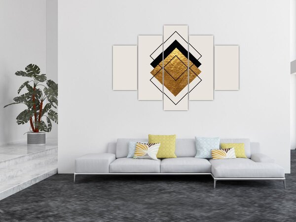 Slika - Apstrakcija zlatno-bijela N⁰1 (150x105 cm)