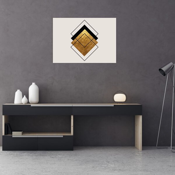 Slika - Apstrakcija zlatno-bijela N⁰1 (70x50 cm)