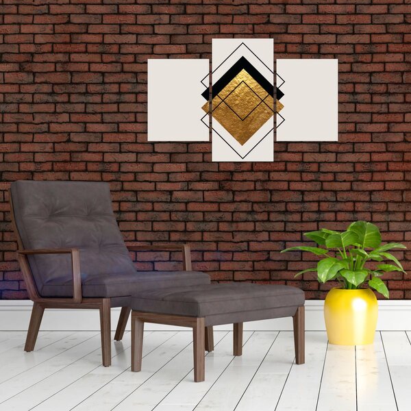 Slika - Apstrakcija zlatno-bijela N⁰1 (90x60 cm)