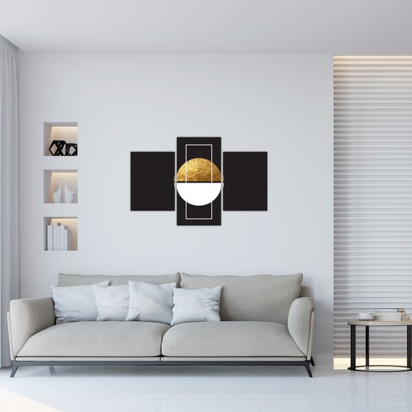 Slika - Apstrakcija zlatna i crna N⁰1 (90x60 cm)