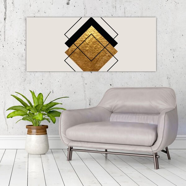 Slika - Apstrakcija zlatno-bijela N⁰1 (120x50 cm)