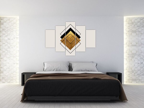 Slika - Apstrakcija zlatno-bijela N⁰1 (150x105 cm)