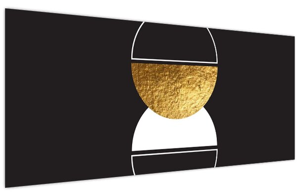 Slika - Apstrakcija zlatna i crna N⁰2 (120x50 cm)