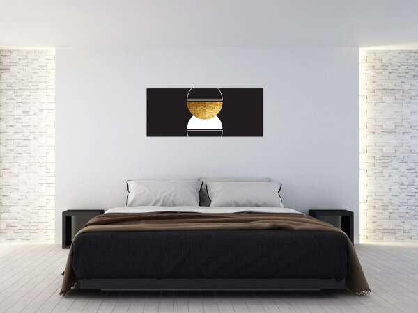 Slika - Apstrakcija zlatna i crna N⁰2 (120x50 cm)