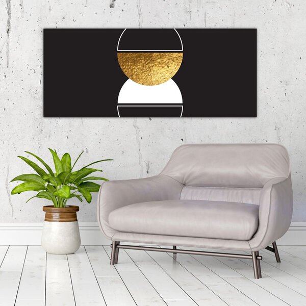 Slika - Apstrakcija zlatna i crna N⁰2 (120x50 cm)