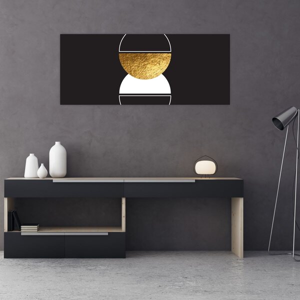 Slika - Apstrakcija zlatna i crna N⁰2 (120x50 cm)