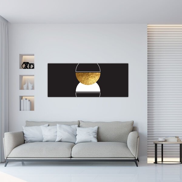 Slika - Apstrakcija zlatna i crna N⁰2 (120x50 cm)