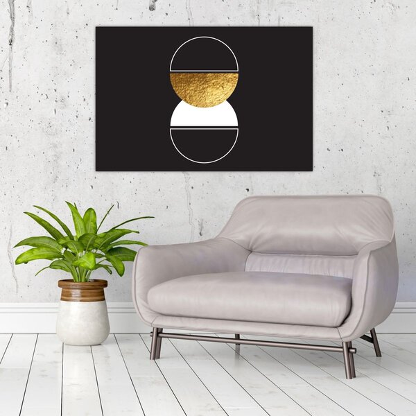 Slika - Apstrakcija zlatna i crna N⁰2 (90x60 cm)
