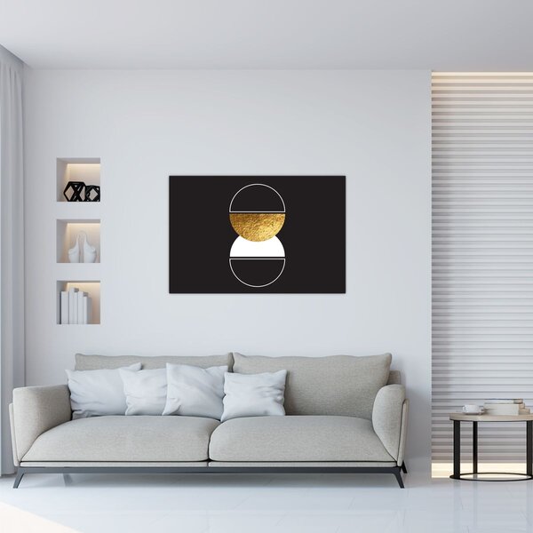 Slika - Apstrakcija zlatna i crna N⁰2 (90x60 cm)