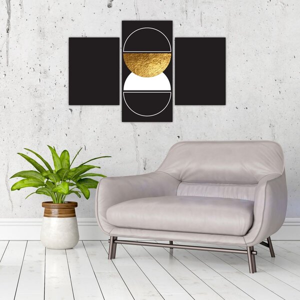 Slika - Apstrakcija zlatna i crna N⁰2 (90x60 cm)