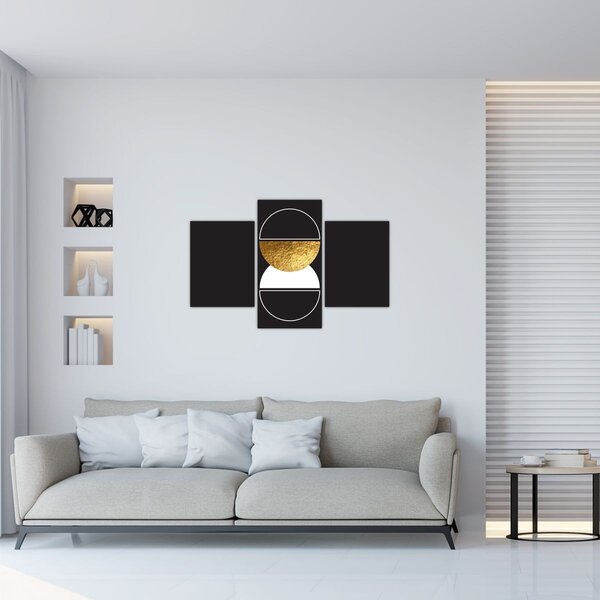 Slika - Apstrakcija zlatna i crna N⁰2 (90x60 cm)