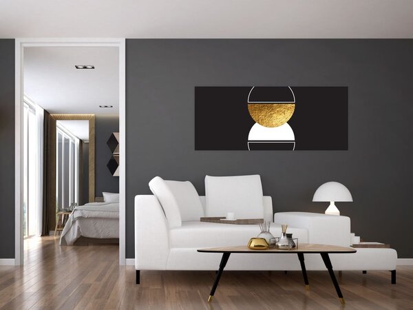 Slika - Apstrakcija zlatna i crna N⁰2 (120x50 cm)