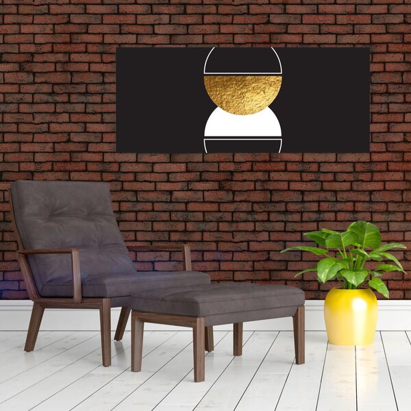 Slika - Apstrakcija zlatna i crna N⁰2 (120x50 cm)