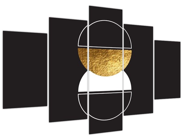 Slika - Apstrakcija zlatna i crna N⁰2 (150x105 cm)
