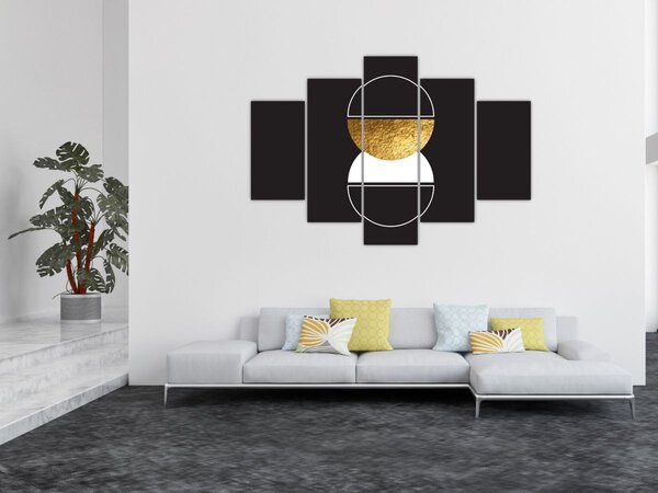 Slika - Apstrakcija zlatna i crna N⁰2 (150x105 cm)