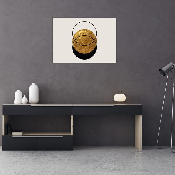 Slika - Apstrakcija zlatno-bijela N⁰2 (70x50 cm)