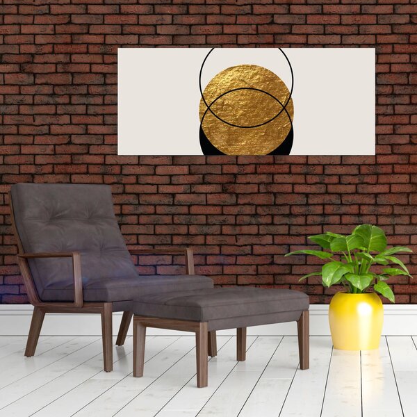 Slika - Apstrakcija zlatno-bijela N⁰2 (120x50 cm)