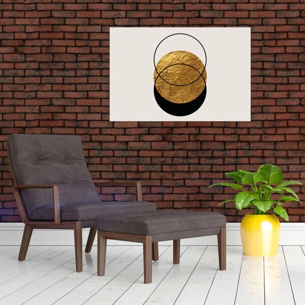Slika - Apstrakcija zlatno-bijela N⁰2 (90x60 cm)