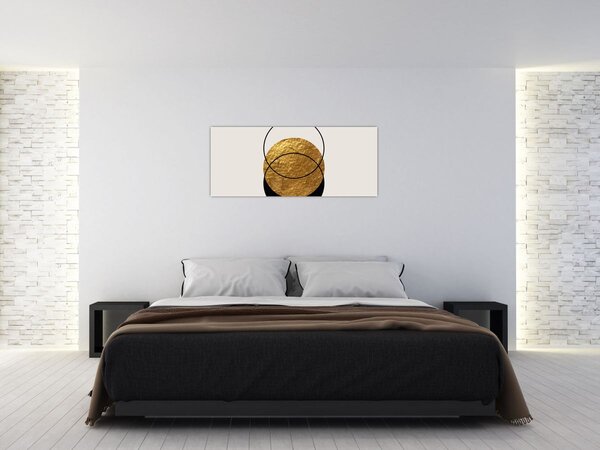 Slika - Apstrakcija zlatno-bijela N⁰2 (120x50 cm)