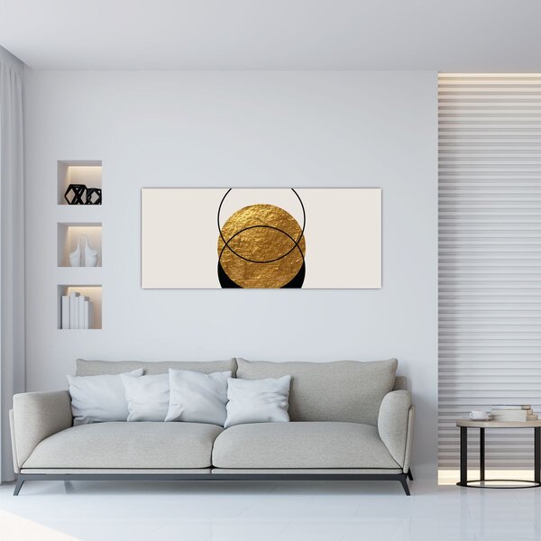 Slika - Apstrakcija zlatno-bijela N⁰2 (120x50 cm)