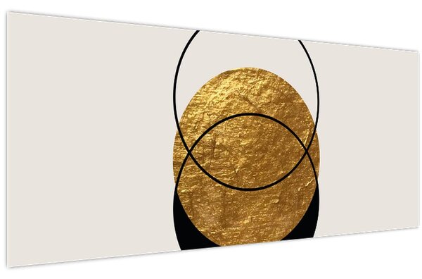 Slika - Apstrakcija zlatno-bijela N⁰2 (120x50 cm)