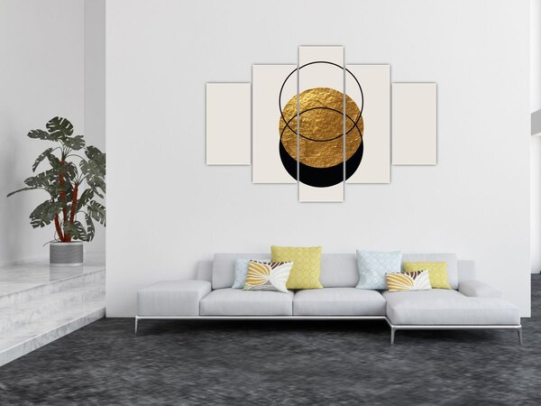 Slika - Apstrakcija zlatno-bijela N⁰2 (150x105 cm)