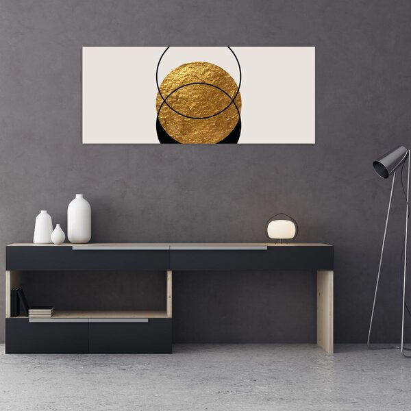 Slika - Apstrakcija zlatno-bijela N⁰2 (120x50 cm)