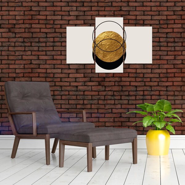 Slika - Apstrakcija zlatno-bijela N⁰2 (90x60 cm)